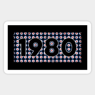 40th Birthday 1980 Mod Roundel Retro Vintage Magnet